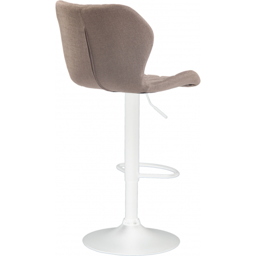 Barová stolička Cork, textil, biela / taupe - 1