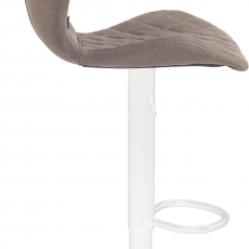 Barová stolička Cork, textil, biela / taupe - 5