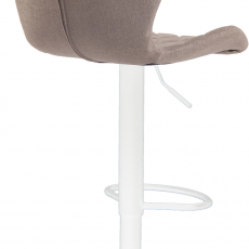 Barová stolička Cork, textil, biela / taupe - 1