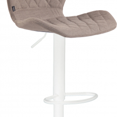 Barová stolička Cork, textil, biela / taupe - 3