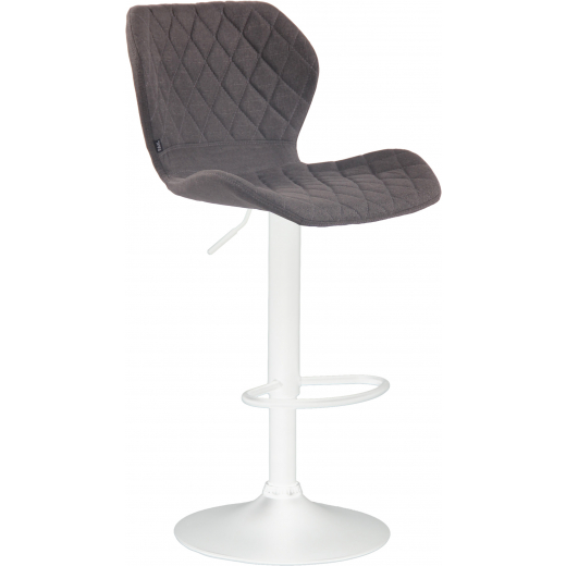 Barová stolička Cork, textil, biela / tmavo šedá - 1