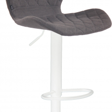 Barová stolička Cork, textil, biela / tmavo šedá - 1