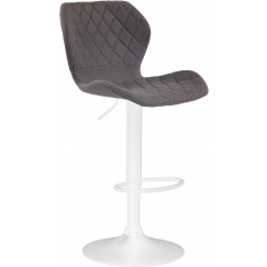 Barová stolička Cork, textil, biela / tmavo šedá