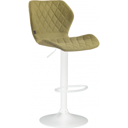 Barová stolička Cork, textil, biela / zelená - 1