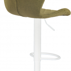 Barová stolička Cork, textil, biela / zelená - 4
