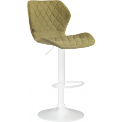 Barová stolička Cork, textil, biela / zelená