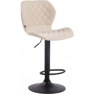 Barová stolička Cork, textil, čierna / krémová