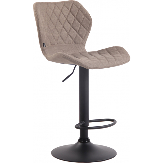 Barová stolička Cork, textil, čierna / taupe - 1