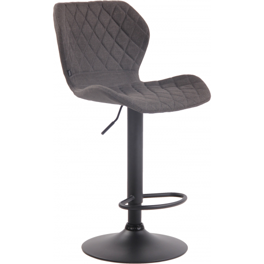 Barová stolička Cork, textil, čierna / tmavo šedá - 1