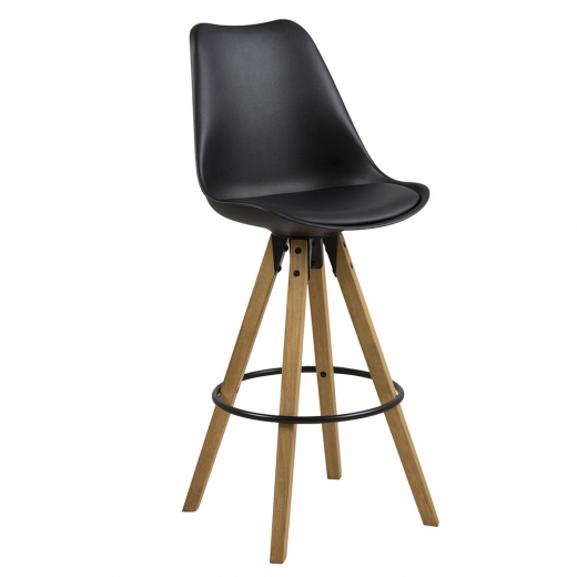 Barová stolička Damian (Súprava 2 ks), čierna - 1