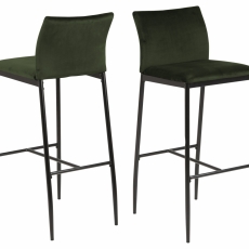 Barová stolička Demina (SET 2ks), tkanina, olivová - 1
