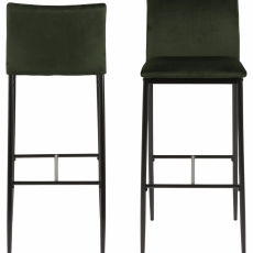 Barová stolička Demina (SET 2ks), tkanina, olivová - 2