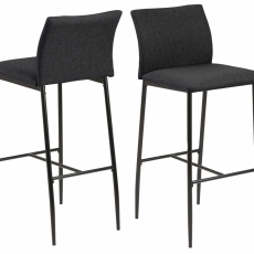 Barová stolička Demina (SET 2ks), tkanina, šedá - 1