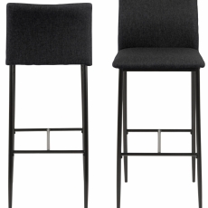 Barová stolička Demina (SET 2ks), tkanina, šedá - 2