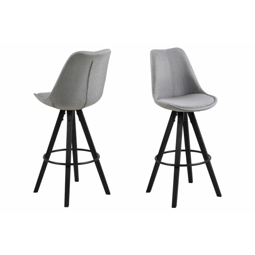 Barová stolička Dima I. (SET 2ks), tkanina, svetlo šedá - 1
