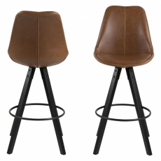 Barová stolička Dima (SET 2ks), syntetická koža, hnedá - 2