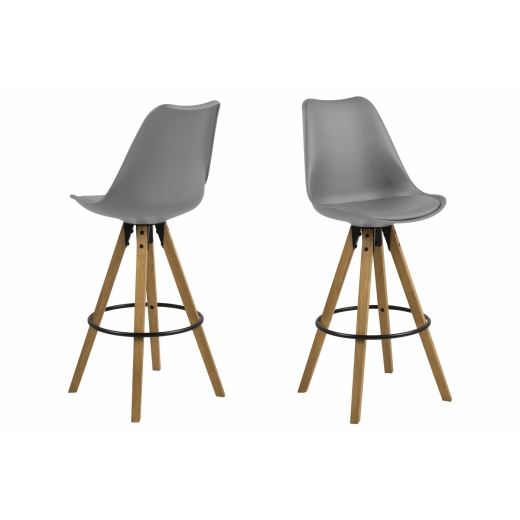 Barová stolička Dima (SET 2ks), syntetická koža, šedá - 1