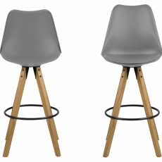 Barová stolička Dima (SET 2ks), syntetická koža, šedá - 2