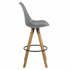 Barová stolička Dima (SET 2ks), syntetická koža, šedá - 3