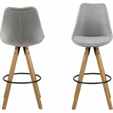 Barová stolička Dima (SET 2ks), textilná poťahovina, svetlo šedá - 2