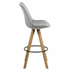 Barová stolička Dima (SET 2ks), textilná poťahovina, svetlo šedá - 3