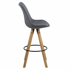 Barová stolička Dima (SET 2ks), textilná poťahovina, tmavo šedá - 3
