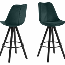 Barová stolička Dima (SET 2ks), tkanina, tmavo zelená - 1