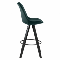 Barová stolička Dima (SET 2ks), tkanina, tmavo zelená - 3