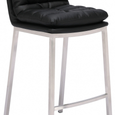 Barová stolička Dundalk, oceľ / čierna - 1