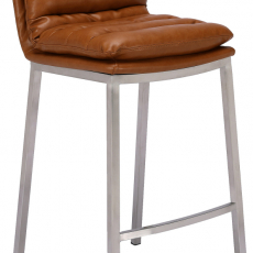 Barová stolička Dundalk, oceľ / svetlo hnedá - 1