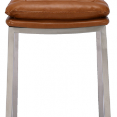Barová stolička Dundalk, oceľ / svetlo hnedá - 2