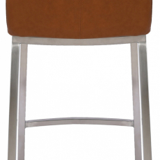 Barová stolička Dundalk, oceľ / svetlo hnedá - 5