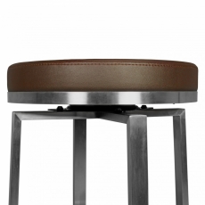 Barová stolička Egon, hnedá/nehrdzavejúca oceľ - 4