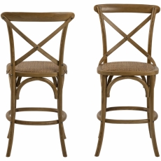 Barová stolička Eileen (SET 2ks), ratan, hnedá - 2