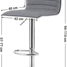 Barová stolička Elle (súprava 2 ks), sivá - 7
