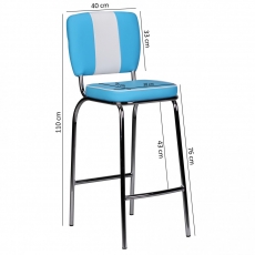 Barová stolička Elvis, modrá - 2