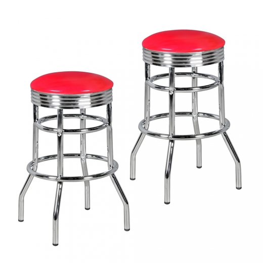 Barová stolička Elvis (súprava 2 ks), červená - 1