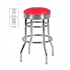 Barová stolička Elvis (súprava 2 ks), červená - 4