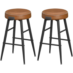 Barová stolička Faux (SET 2 ks), syntetická koža, 63 cm, hnedá