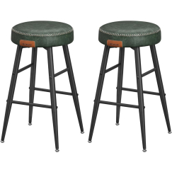 Barová stolička Faux (SET 2 ks), syntetická koža, 63 cm, zelená