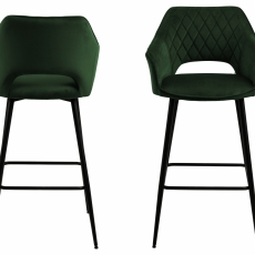 Barová stolička Felina (SET 2ks), tkanina, tmavo zelená - 1