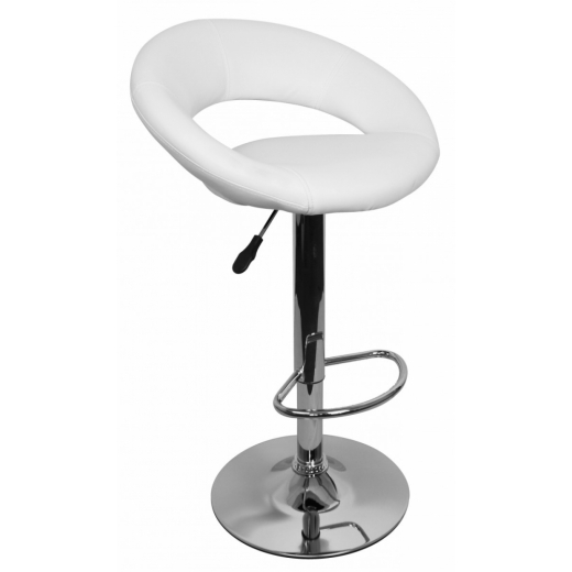 Barová stolička Ferdal, syntetická koža, biela - 1