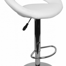 Barová stolička Ferdal, syntetická koža, biela - 1