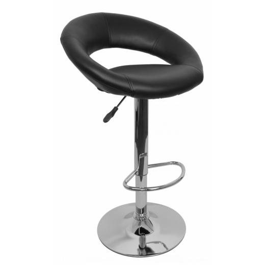 Barová stolička Ferdal, syntetická koža, čierna - 1