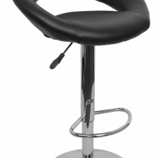 Barová stolička Ferdal, syntetická koža, čierna - 1