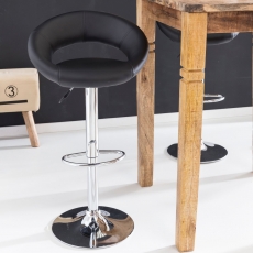 Barová stolička Ferdal, syntetická koža, čierna - 3