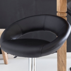 Barová stolička Ferdal, syntetická koža, čierna - 7