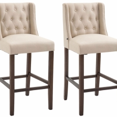 Barová stolička Fergie (SET 2 ks), krémová / hnedá - 1