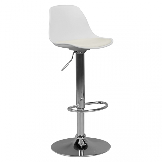 Barová stolička Ferit, syntetická koža, biela - 1