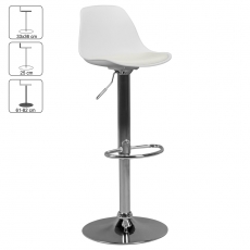 Barová stolička Ferit, syntetická koža, biela - 3